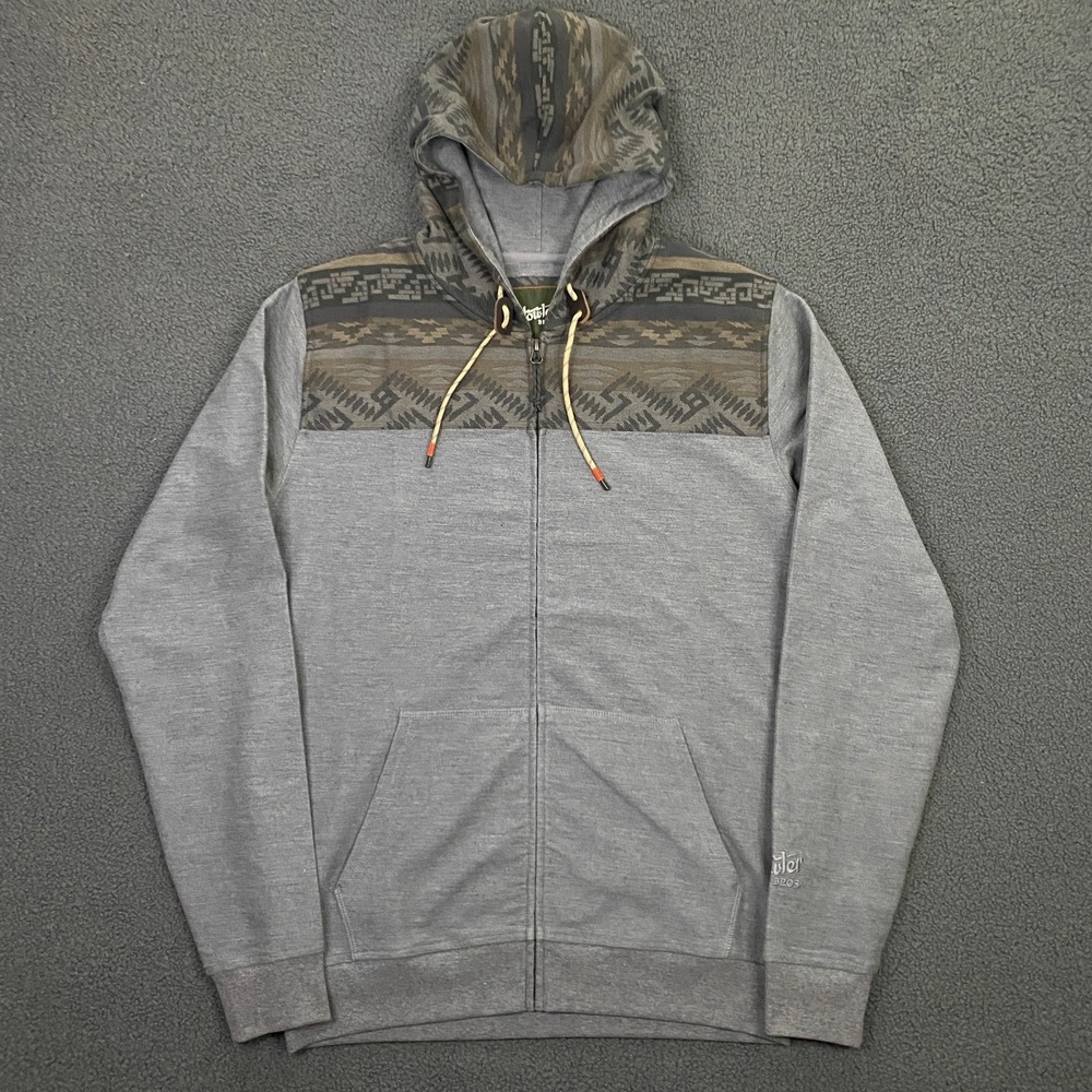 Howler Brothers Shaman Hoodie Mens Medium Aztec Full Zip Sweatshirt Gray